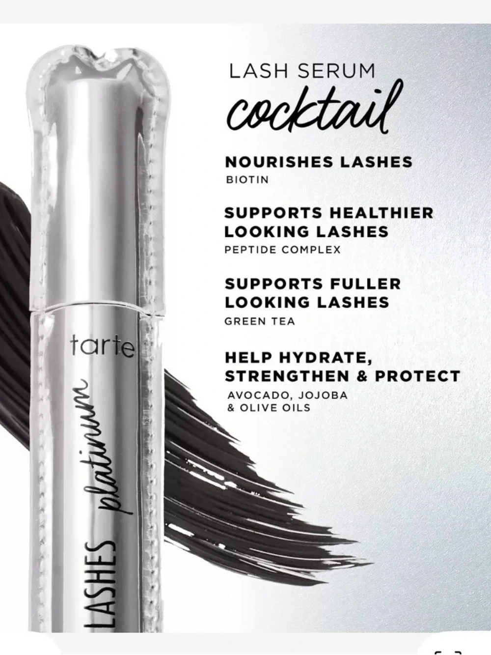 Tarte Lights, Camera, Lashes Platinum Volumizing Mascara in “Black” - FULL SIZE